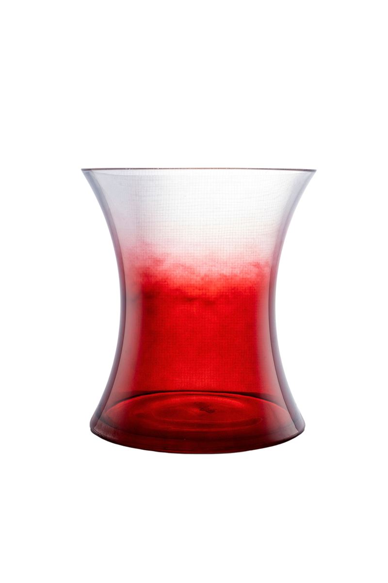 8.5 Inch Red Hour Glass Vase 7.5W x 8.5H -- 6 Per Case