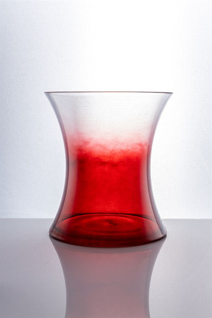 8.5 Inch Red Hour Glass Vase 7.5W x 8.5H -- 6 Per Case