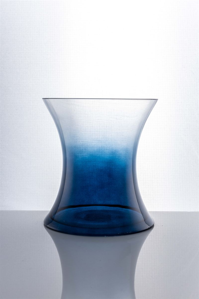 7 Inch Dark Blue Hour Glass Vase 6.5W x 7H -- 6 Per Case