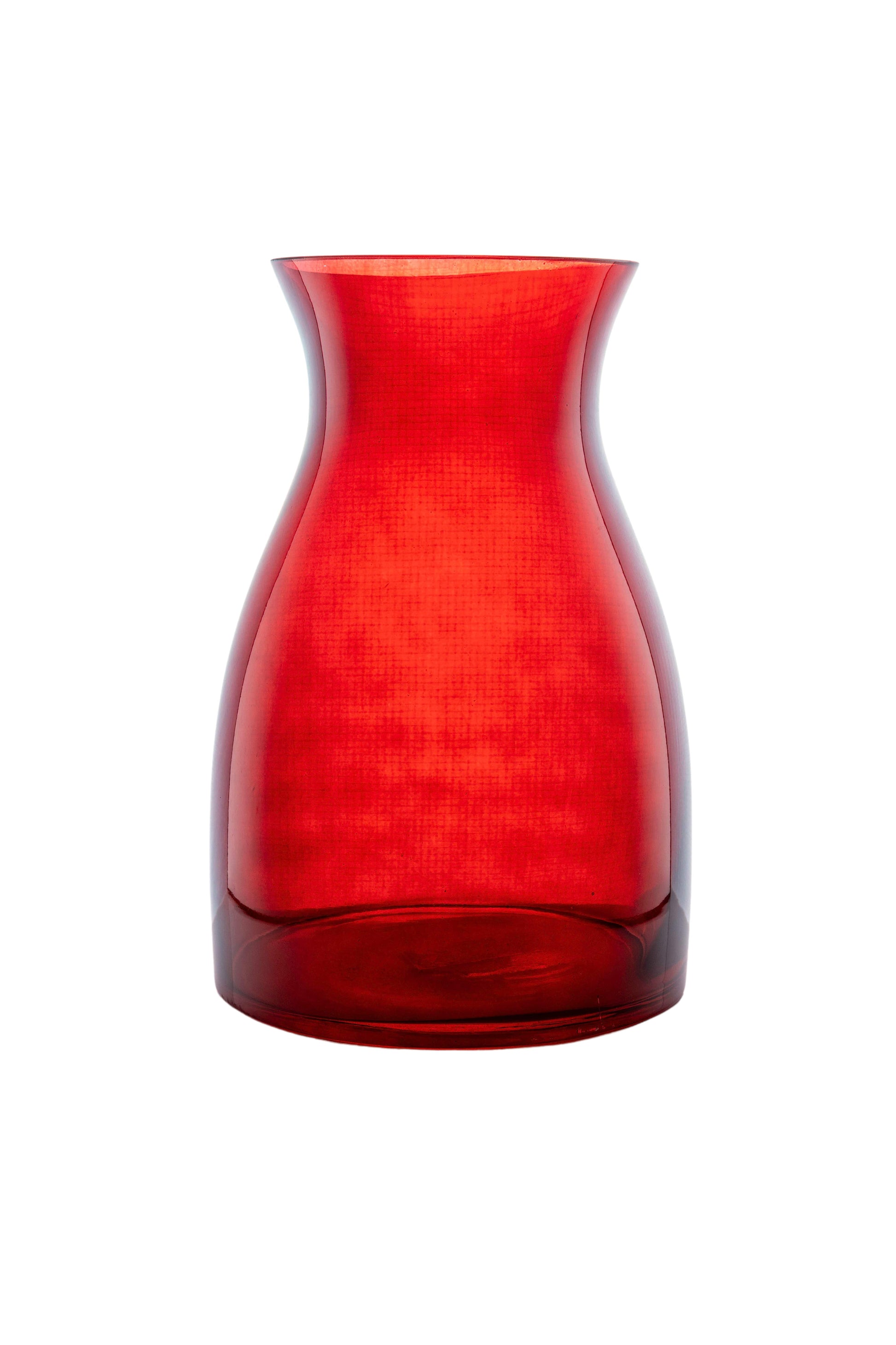 10 Inch Red Belly Glass Vase 5W x 10H -- 6 Per Case