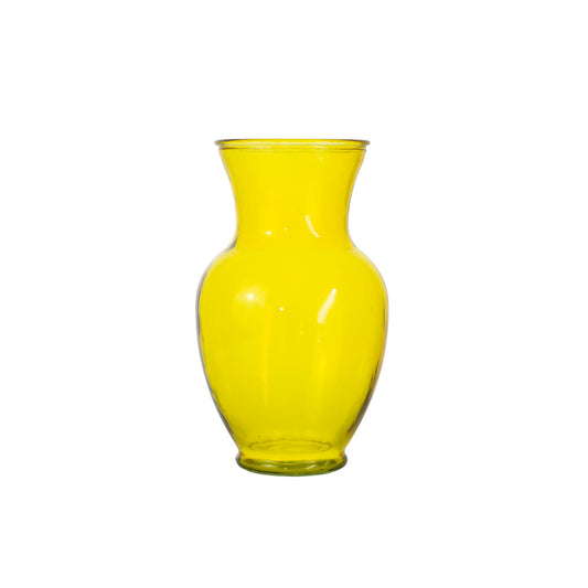 11 Inch Yellow Belly Glass Vase 5W x 11H -- 6 Per Case