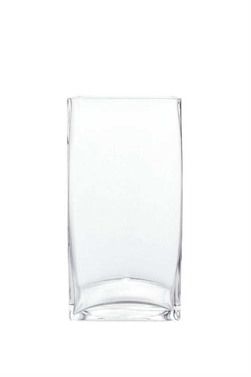 8 Inch Clear Square Glass Vase 4W x 8H -- 15 Per Case