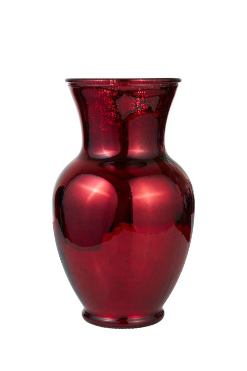 11 Inch Red Mercury Ginger Glass Vase 5.25W x 11H -- 6 Per Case