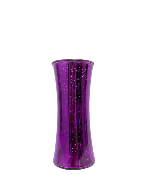 10 Inch Mercury Purple Gathering Glass Vase 4W x 10H -- 12 Per Case
