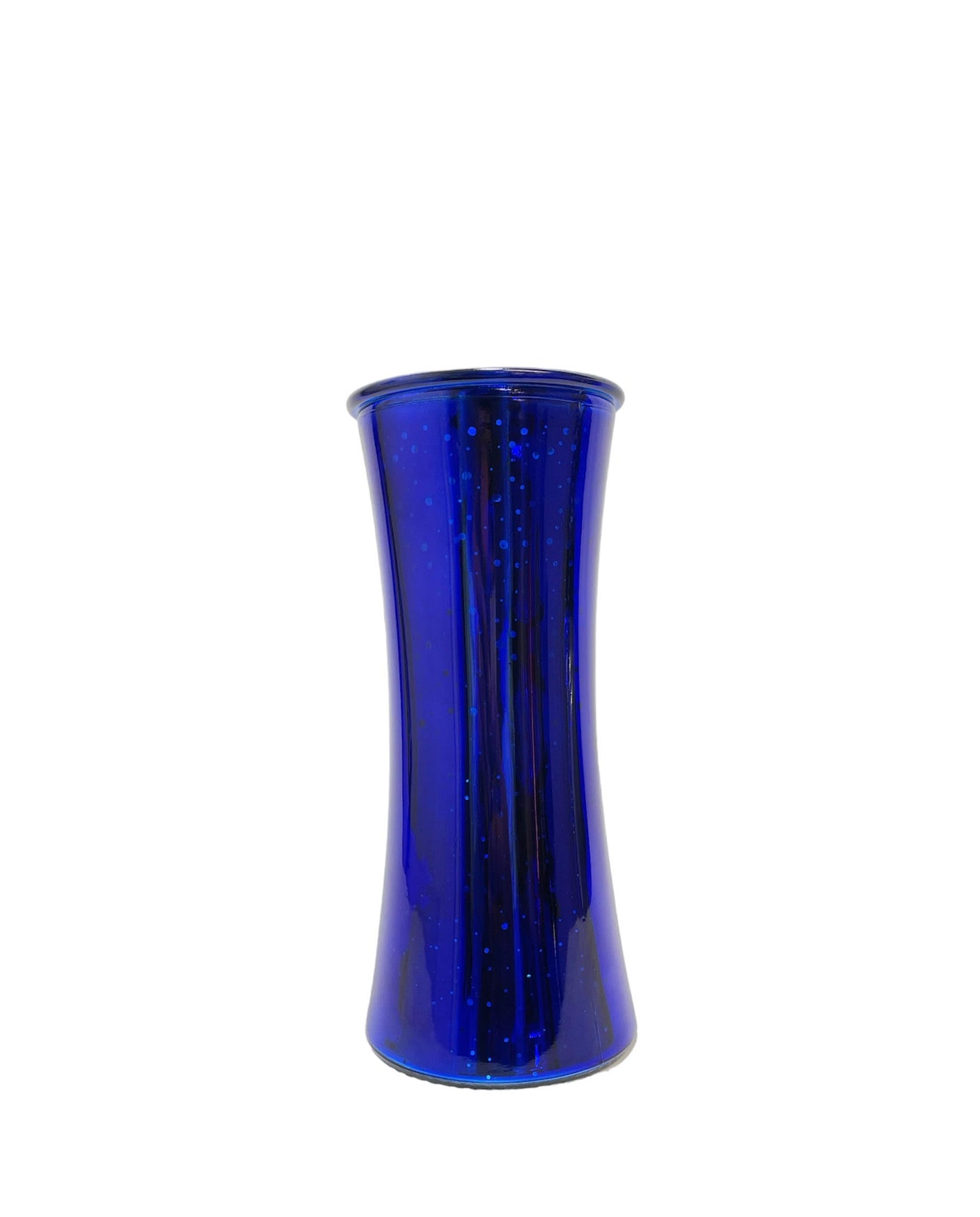 10 Inch Mercury Blue Gathering Glass Vase 4W x 10H -- 12 Per Case