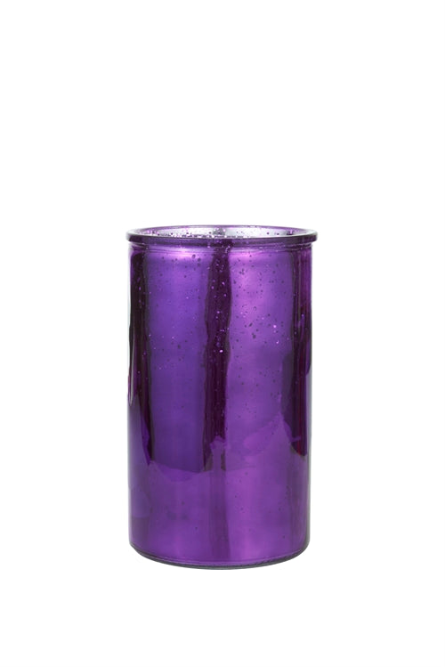 8 Inch Mercury Purple Cylinder Glass Vase 4.75W x 8H -- 12 Per Case