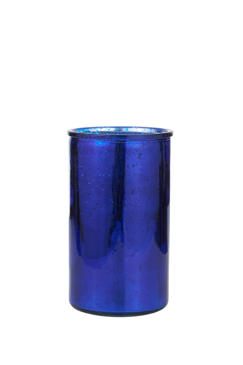 8 Inch Mercury Blue Cylinder Glass Vase 4.75W x 8H -- 12 Per Case