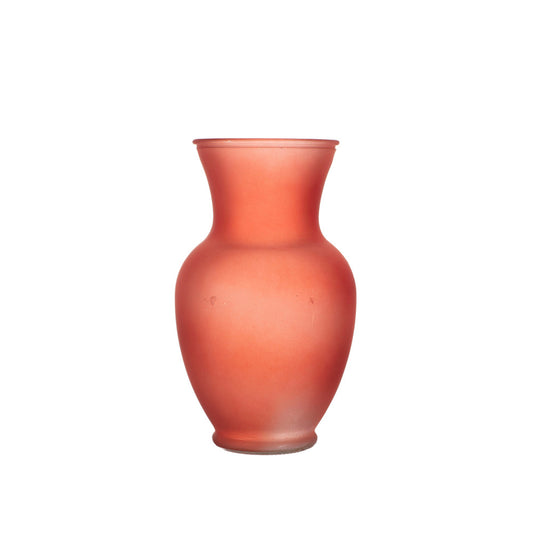 11 Inch Frosted Pink Belly Glass Vase 5W x 11H -- 6 Per Case