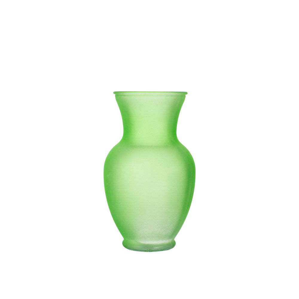 11 Inch Frosted Green Belly Glass Vase 5W x 11H -- 6 Per Case
