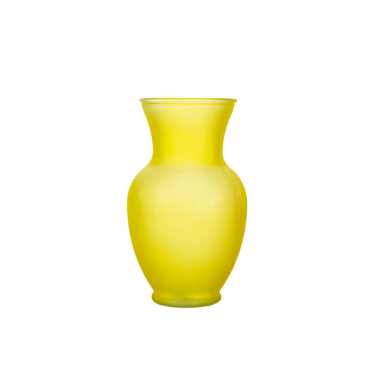 11 Inch Frosted Yellow Belly Glass Vase 5W x 11H -- 6 Per Case