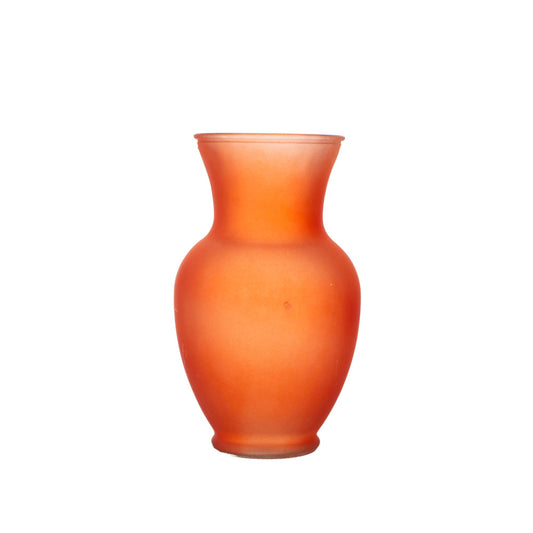 11 Inch Frosted Orange Belly Glass Vase 5W x 11H -- 6 Per Case