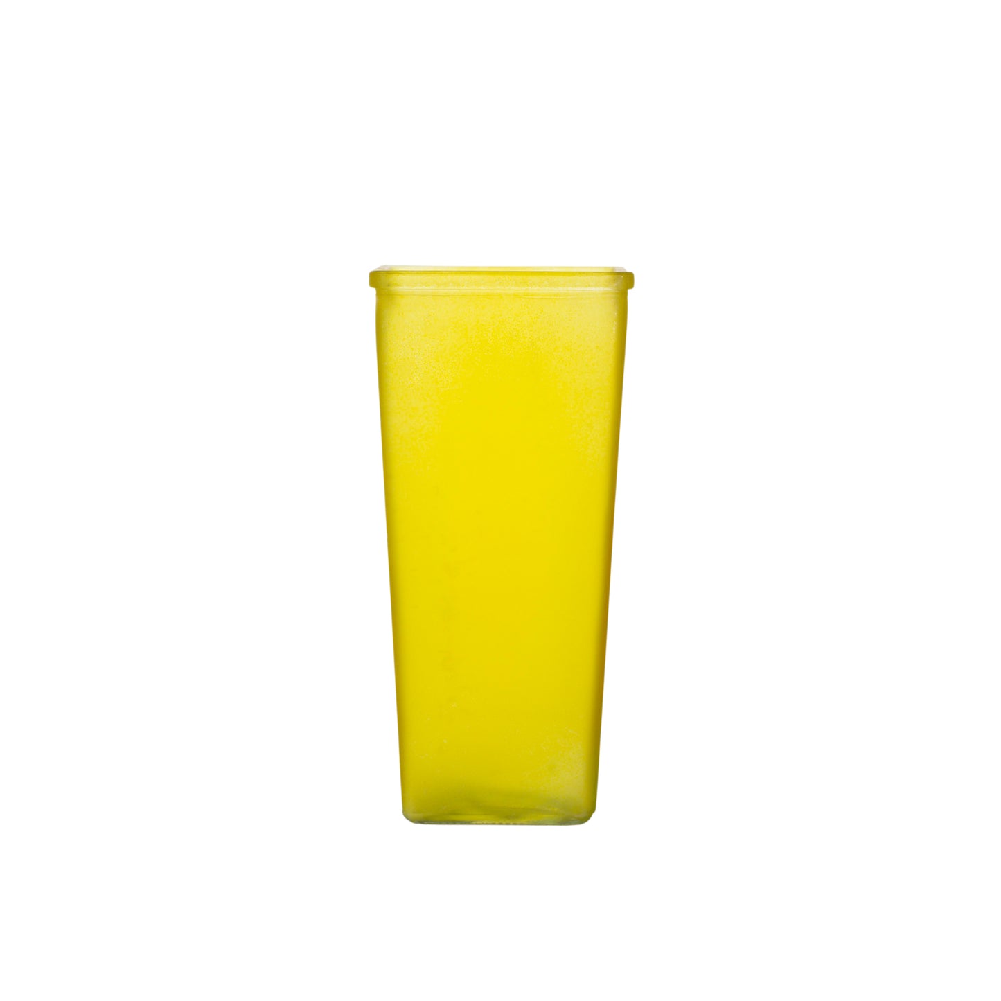 9 Inch Frosted Yellow Tapered Square Glass Vase 4W x 9H -- 12 Per Case