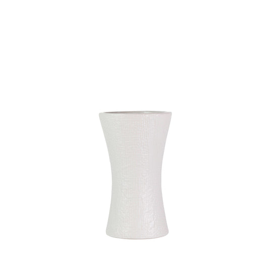 8 Inch Matte White Gathering Ceramic Vase 5W x 8H -- 12 Per Case