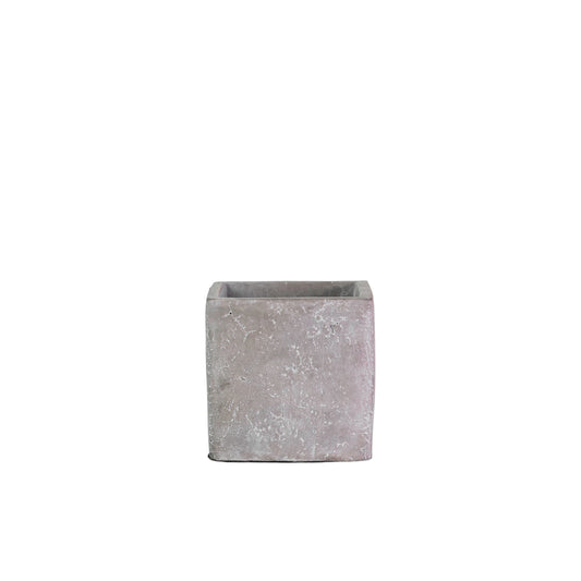4 Inch Gray Cube Cement Planter 4W x 4H -- 12 Per Case