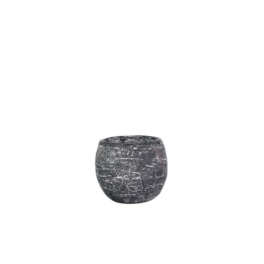 3.5 Inch Black Marble Bullet Cement Planter 4W x 3.5H -- 24 Per Case