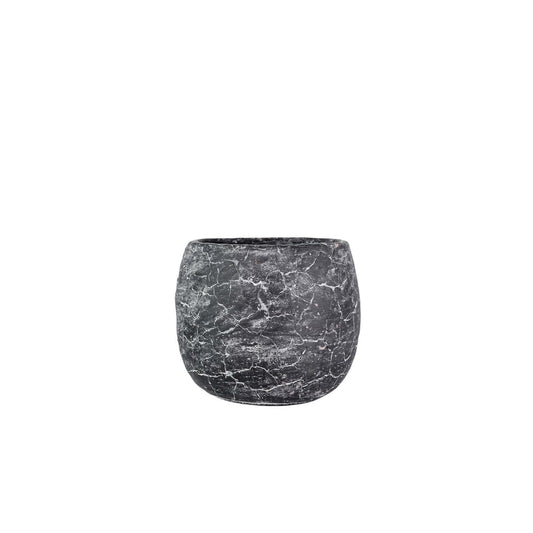 6.5 Inch Black Marble Bullet Cement Planter 7.5W x 6.5H -- 4 Per Case