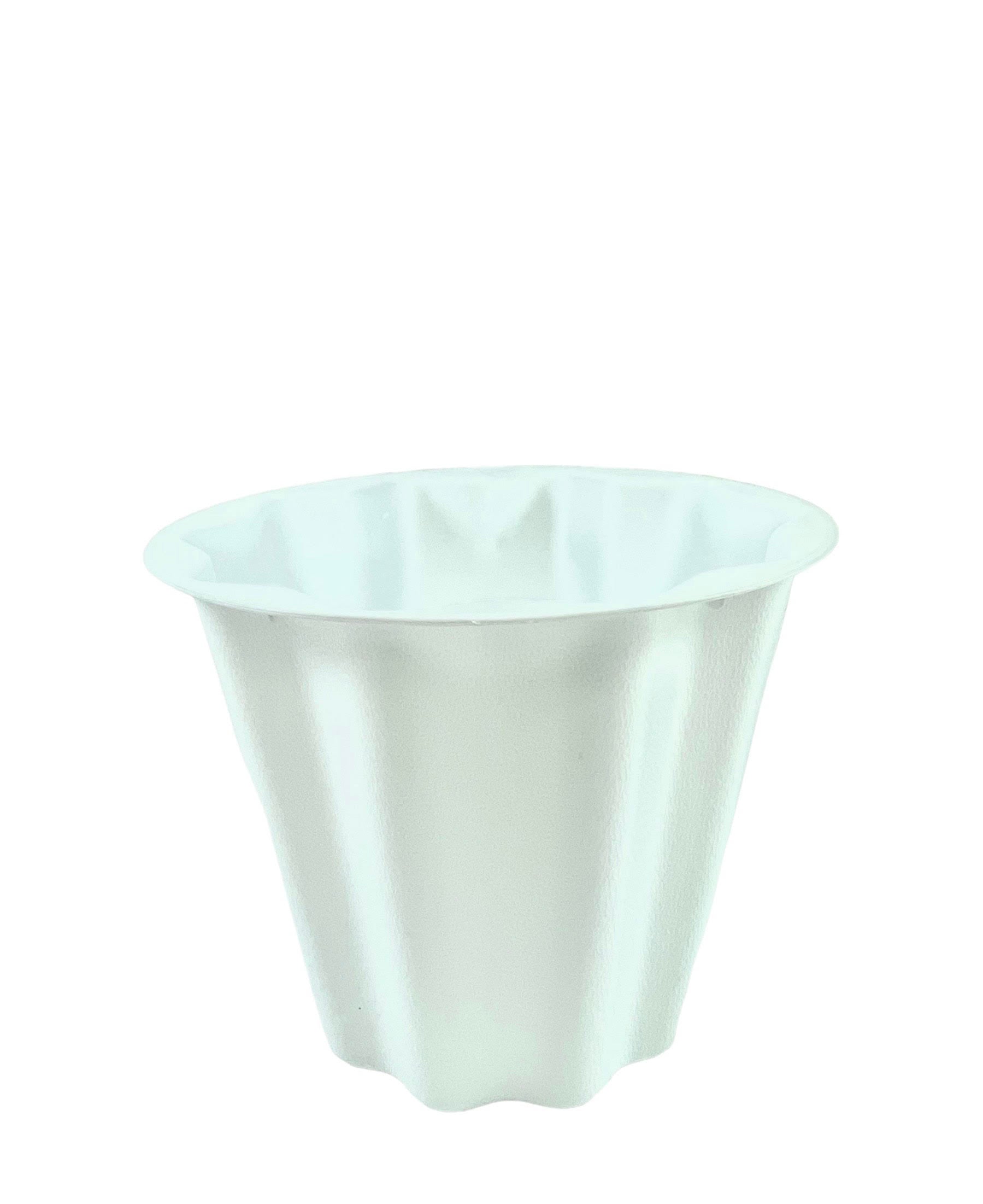 6J White Bucket Plastic Planter 9W x 7.5H -- 96 Per Case
