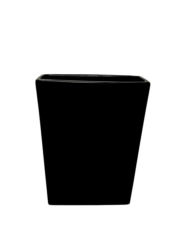 12 Inch Matte Black Tall Flat Bouquet Ceramic Vase 8L x 3W x 12H -- 8 Per Case