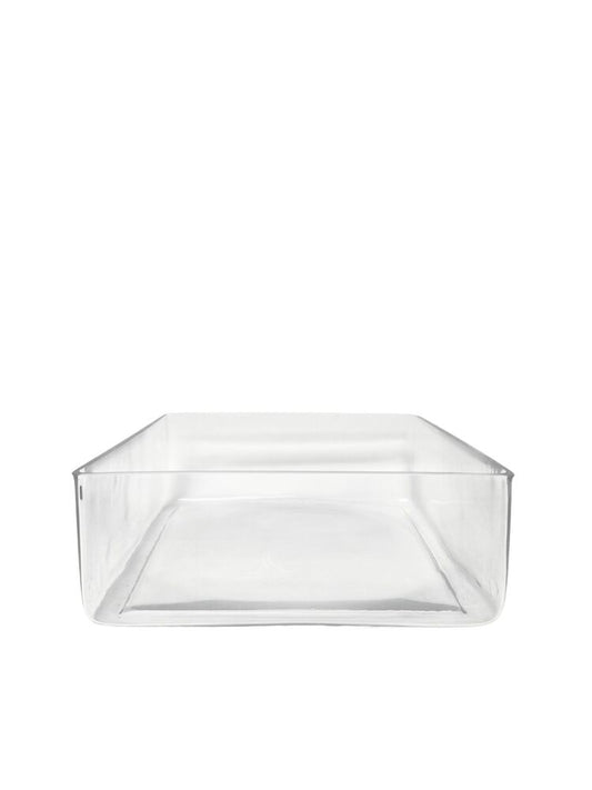 4 Inch Clear Square Glass Vase 10W x 10L x 4H -- 4 Per Case