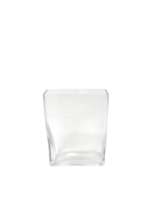 8 Inch Clear Rectangle Glass Vase 2W x 6L x 8H -- 24 Per Case