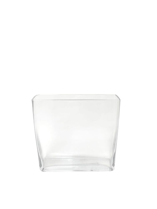 8 Inch Clear Rectangle Glass Vase 2W x 8L x 8H -- 16 Per Case