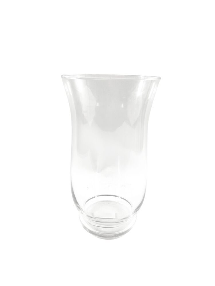 12 Inch Clear Hurricane Glass Vase 7W x 12H -- 6 Per Case