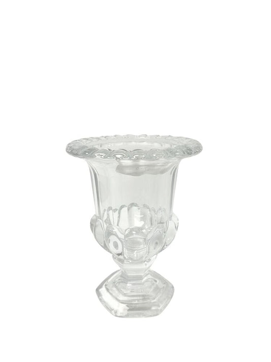 8 Inch Crystal Urn Pedestal Glass Vase 6W x 8H -- 6 Per Case