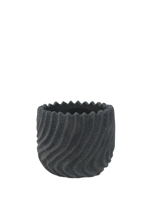 7 Inch Black Cylinder Cement Pot 6.5â€W x 7â€H -- 4 Per Case