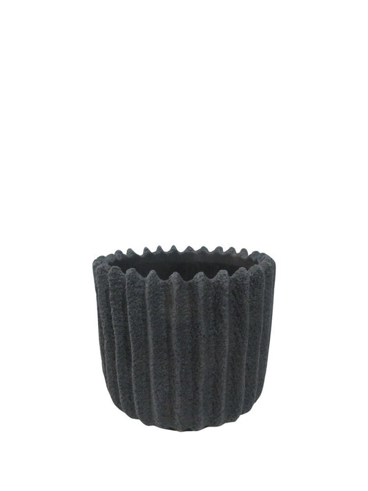 7 Inch Black Cylinder Cement Pot 7â€W x 7â€H -- 4 Per Case