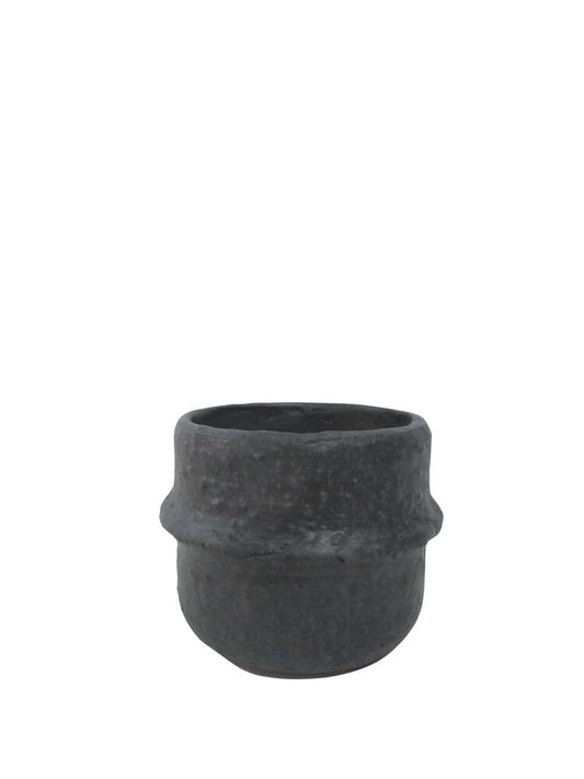 5.5 Inch Black Cup Cement Pot 5.5â€W x 5.5â€H -- 9 Per Case