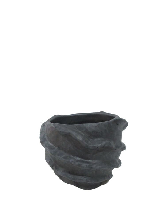 5.5 Inch Black Cup Cement Pot 5â€W x 5.5â€H -- 8 Per Case