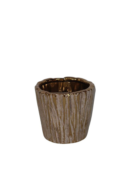 6 Inch Copper Cup Ceramic Vase 6â€W x 6â€H -- 12 Per Case