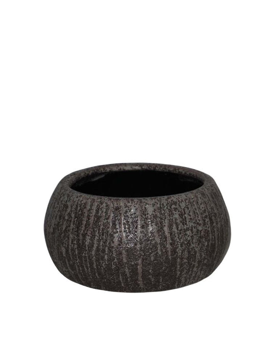 4.5 Inch Black Bowl Ceramic Planter 6â€W x 4.5â€H -- 8 Per Case