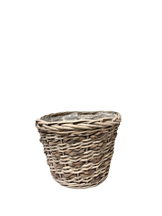 6 Inch Beige Round Wicker/Grass Basket 7W x 6H -- 16 Per Case