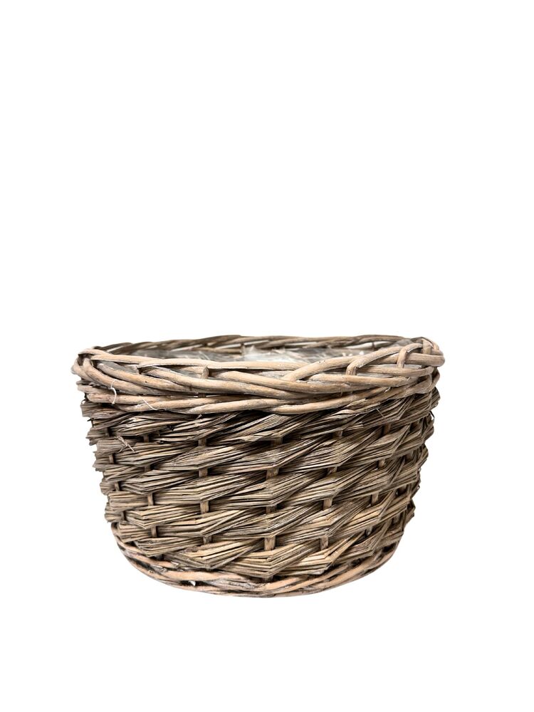 6 Inch Natural Round Grass/Wicker Basket 12W x 6H -- 12 Per Case