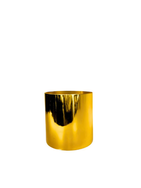 5 Inch Gold Cylinder Glass Vase 5W x 5H -- 12 Per Case