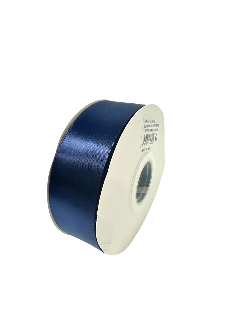 1.5 Inch Polyester Single Satin Ribbon (50 Yards) - Navy -- 9 Per Case