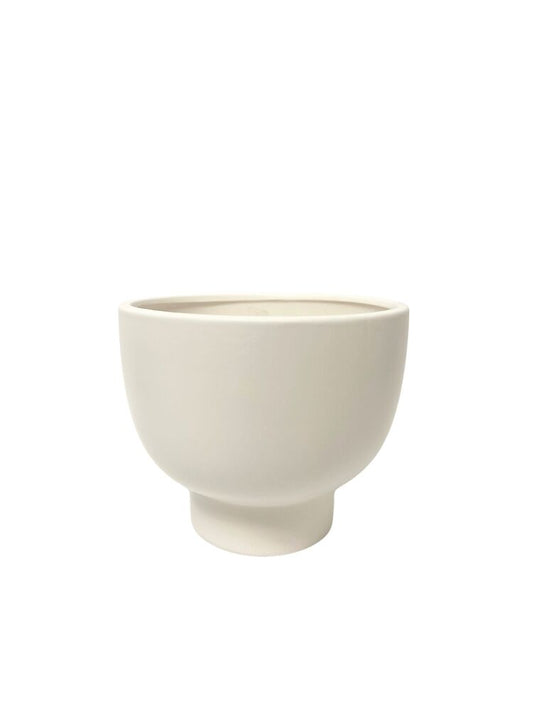 6.5 Inch Matte White Round Ceramic Pot w/ Flared Bottom 7.5L x 7.5W x 6.5H -- 6 Per Case