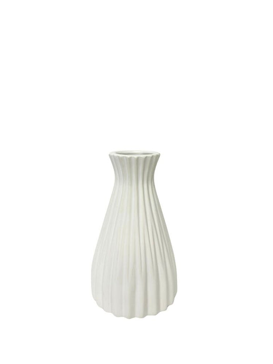 6.75 Inch White Bunch Ceramic Vase 2W x 6.75H -- 24 Per Case