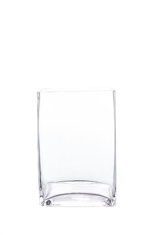 7 Inch Clear Square Glass Vase 5W x 7H -- 12 Per Case