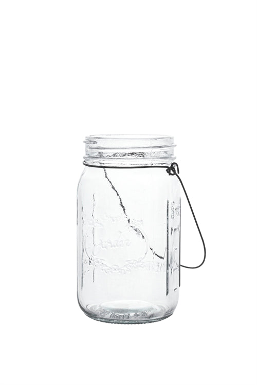 7 Inch Clear Mason Jar Glass Vase w/ Handle 3W x 7H -- 24 Per Case